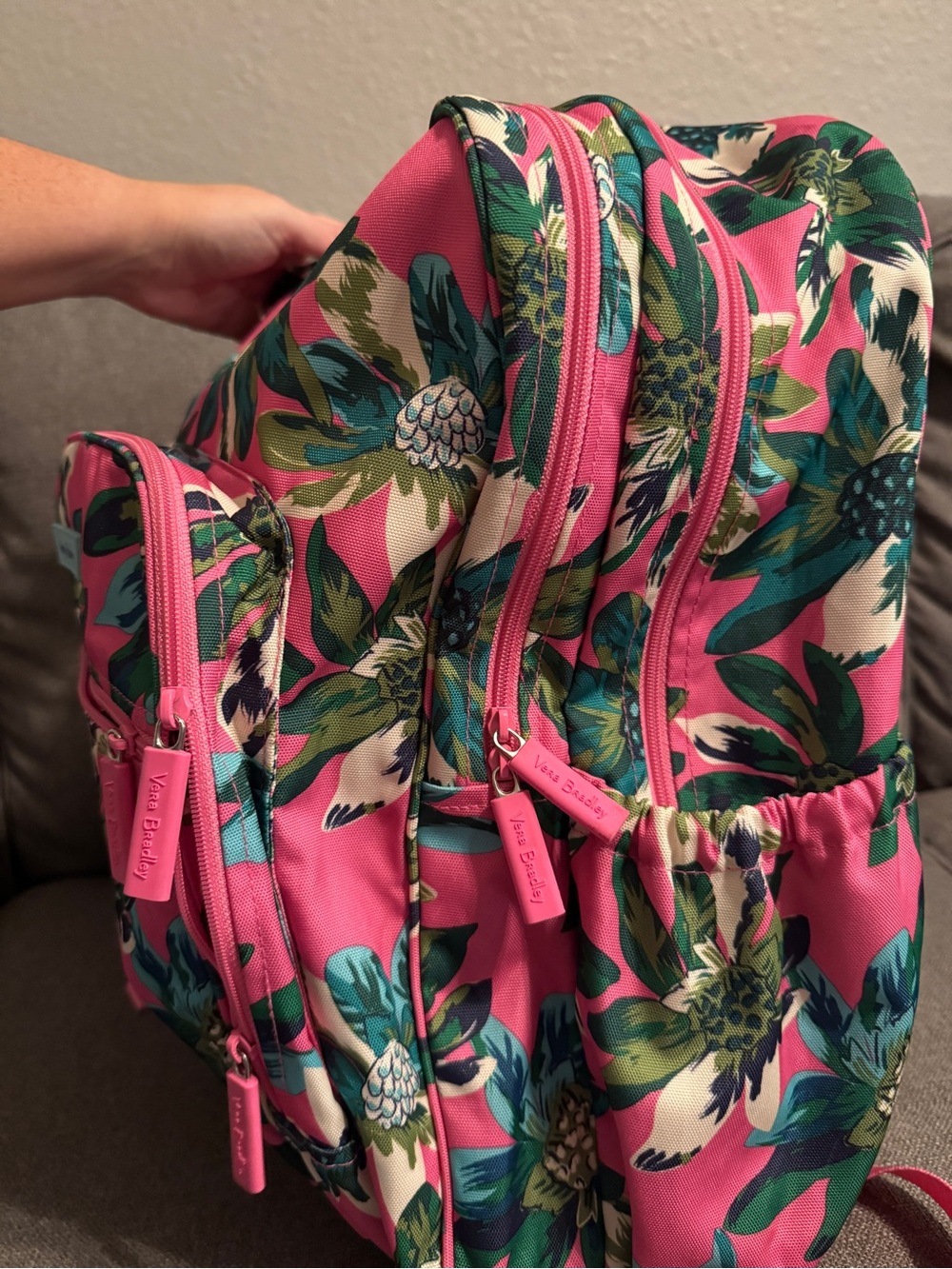 Vera Bradley Pink Floral Large Campua Backpack in Retired Tropical Paradise - Picture 4 of 10